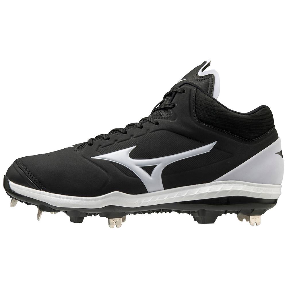 Tenis Softball Mizuno Sweep 5 Mid Metal - Mulher - Pretas/Branco - YNLAK8690